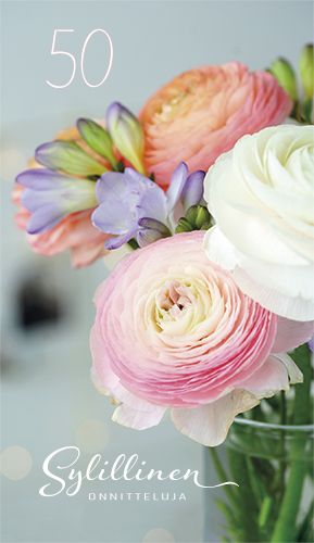 2-osainen onnittelukortti 50v