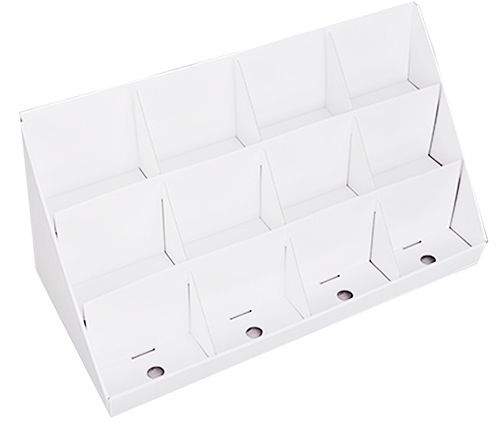 Pöytädisplay 12-lok valkoinen