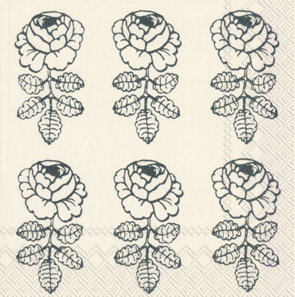 Servetti 25cm Vihkiruusu cream green