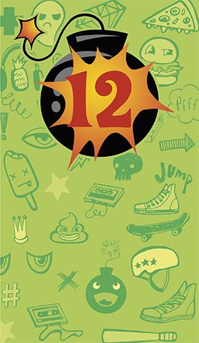 2-osainen onnittelukortti 12 v