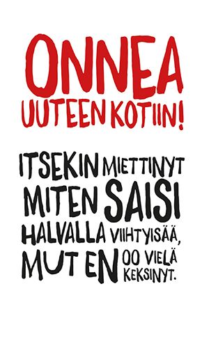 2-osainen kortti uusi koti