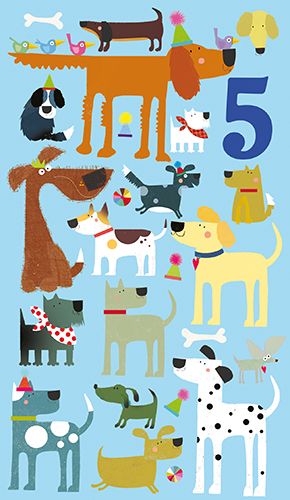 2-osainen onnittelukortti 5 v