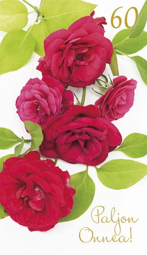 2-osainen onnittelukortti 60 v