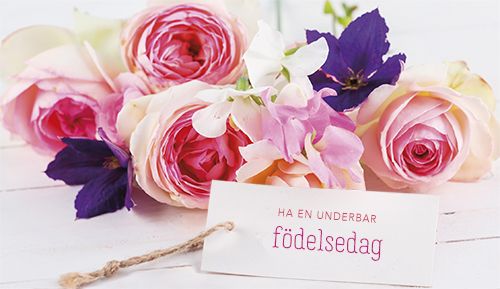 2-osainen syntymäpäiväkortti ruotsinkielinen