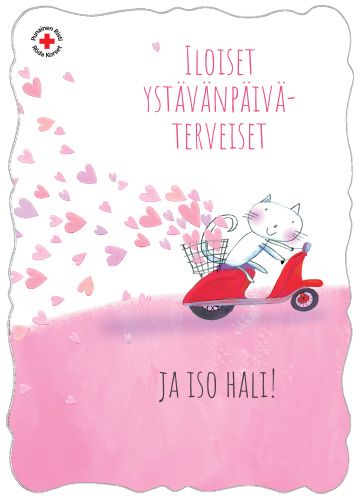 Ystävänpäiväkortti Suomen Punainen Risti postimaksu maksettu