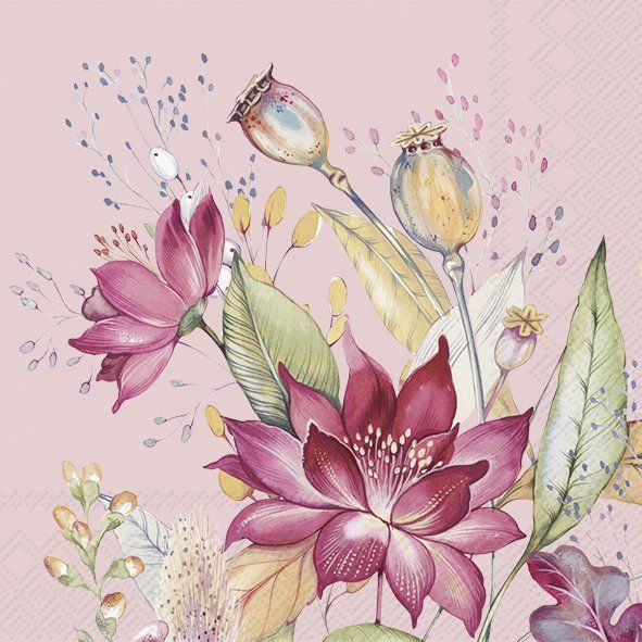 Servetti 25cm AUTUMN MEADOW pinkki