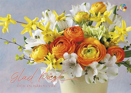 Pääsiäiskortti Suomen Syöpäpotilaat ruotsinkielinen postimaksu maksettu