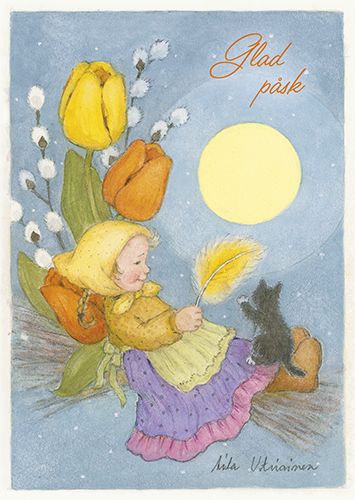 Pääsiäiskortti Aila Utriainen ruotsinkielinen