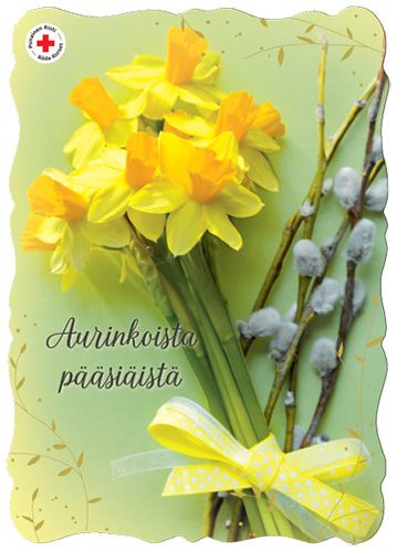 Pääsiäiskortti Suomen Punainen Risti postimaksu maksettu