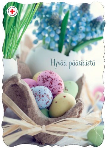 Pääsiäiskortti Suomen Punainen Risti postimaksu maksettu