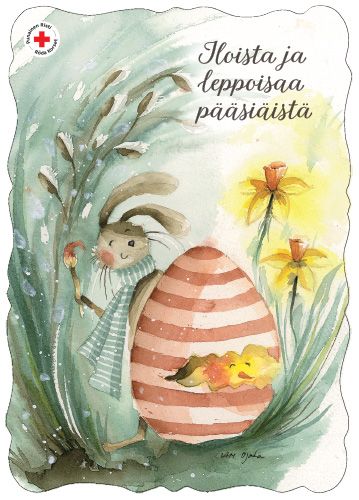 Pääsiäiskortti Suomen Punainen Risti postimaksu maksettu