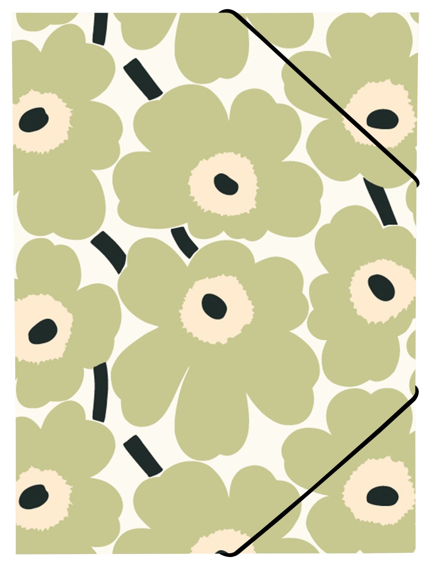 Kulmalukkokansio Marimekko Unikko vaaleanvihreä