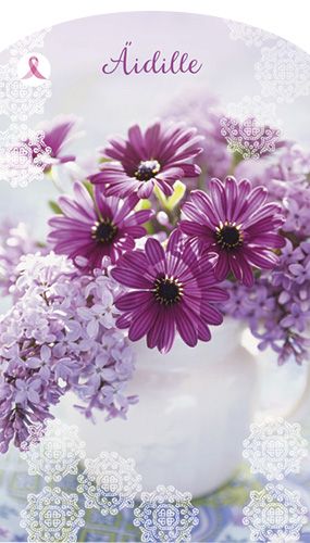 2-osainen äitienpäiväkortti Syöpäsäätiö Roosa nauha