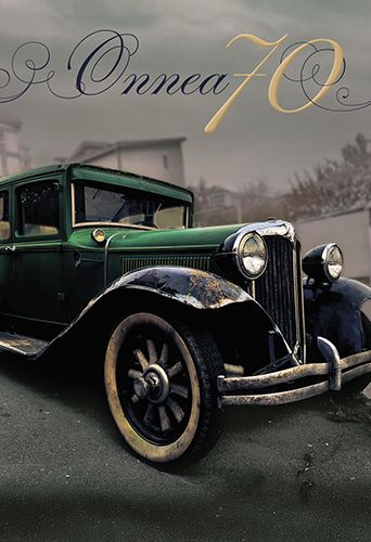 2-osainen onnittelukortti 70v