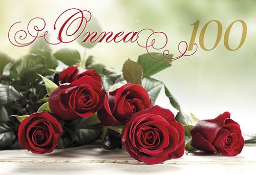 2-osainen onnittelukortti 100v