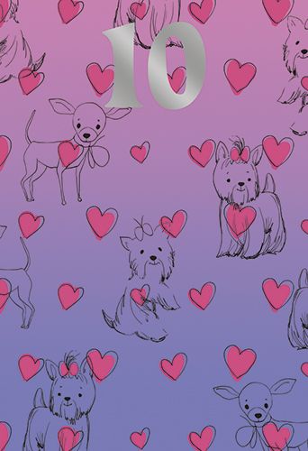 2-osainen onnittelukortti 10v