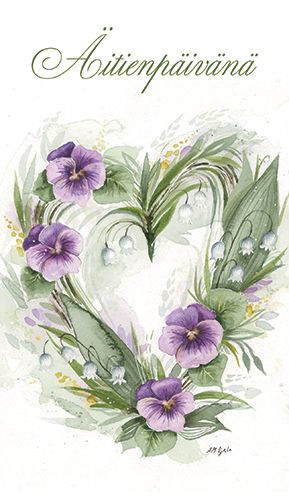 2-osainen äitienpäiväkortti Anskun Akvarelli