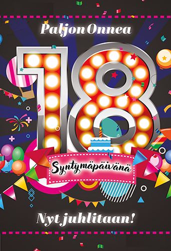 2-osainen onnittelukortti 18v
