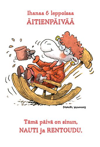 2-osainen äitienpäiväkortti Mauri Kunnas