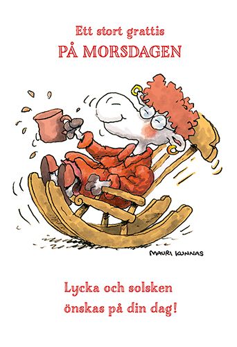 2-osainen äitienpäiväkortti ruotsinkielinen Mauri Kunnas