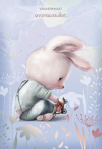 2-osainen lasten onnittelukortti