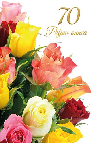 2-osainen onnittelukortti  70v