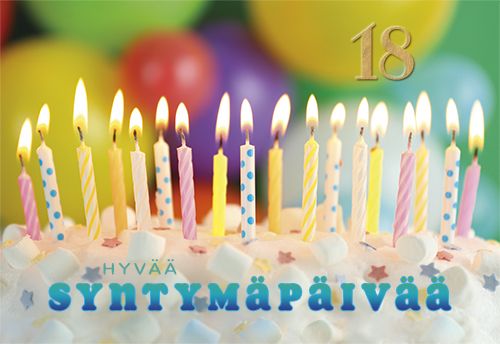 2-osainen onnittelukortti 18v