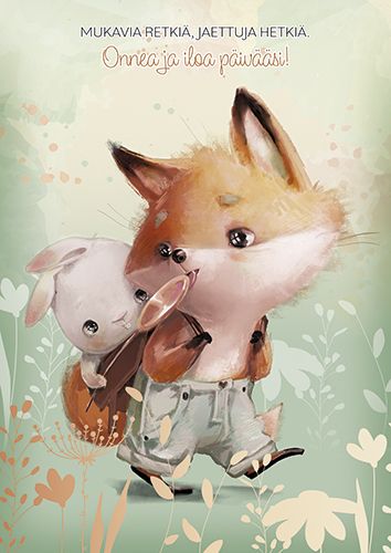 Postikortti lasten onnittelu