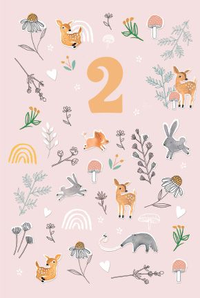 2-osainen lasten onnittelukortti 2v Hallmark