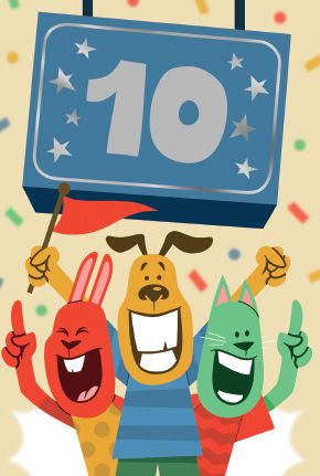 2-osainen lasten onnittelukortti 10v Hallmark