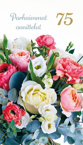2-osainen onnittelukortti 75v