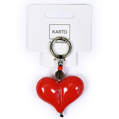 Avaimenperä sydän punainen