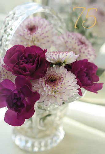 2-osainen onnittelukortti 75v