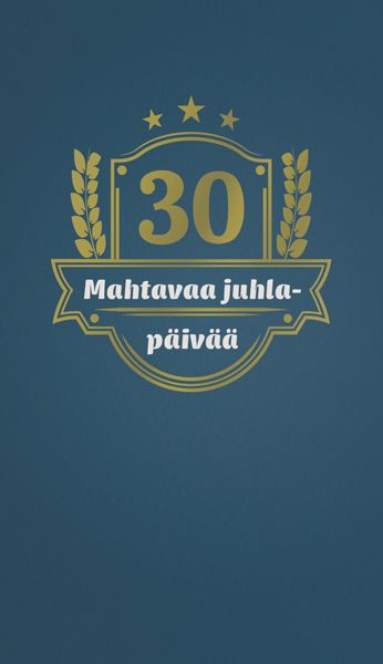 2-osainen onnittelukortti 30v