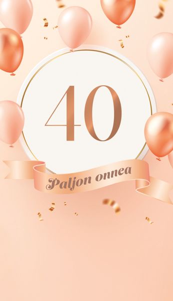 2-osainen onnittelukortti 40v