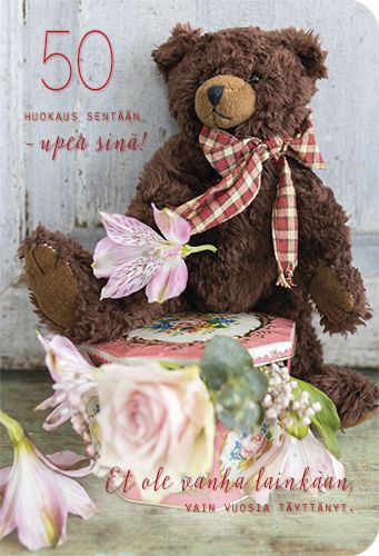 2-osainen onnittelu 50v