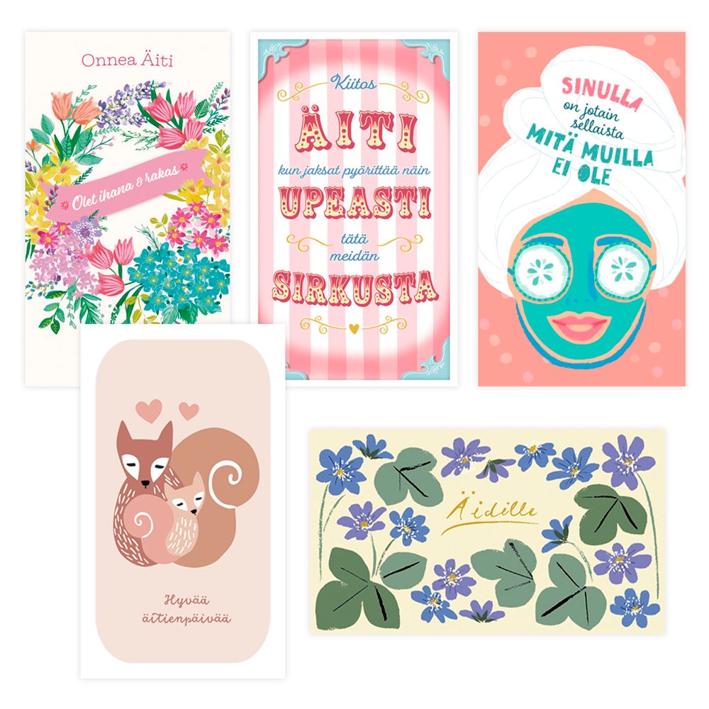Äitienpäiväkorttilajitelma 20 kpl