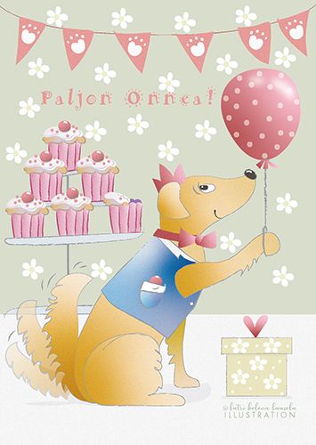 Postikortti lasten onnittelu Katri Kuusela