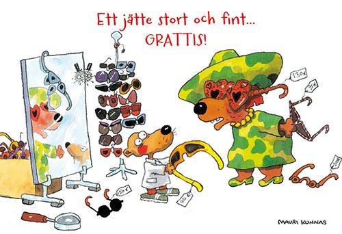 2-osainen hupikortti ruotsinkielinen Mauri Kunnas