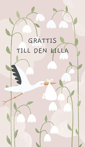 2-osainen vauvakortti ruotsinkielinen Bedaprint