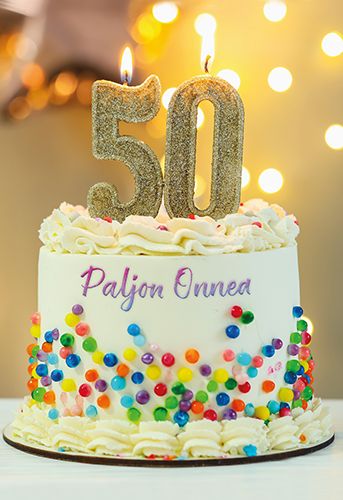 2-osainen onnittelukortti 50v