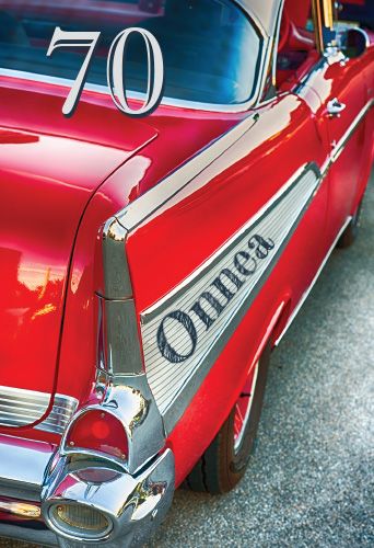 2-osainen onnittelukortti 70v