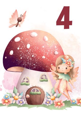 2-osainen onnittelukortti 4v