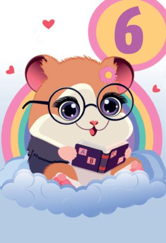 2-osainen onnittelukortti 6v