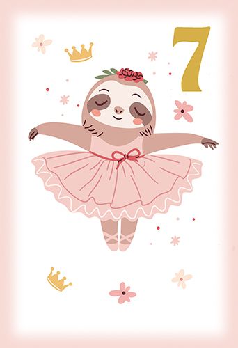 2-osainen onnittelukortti 7v