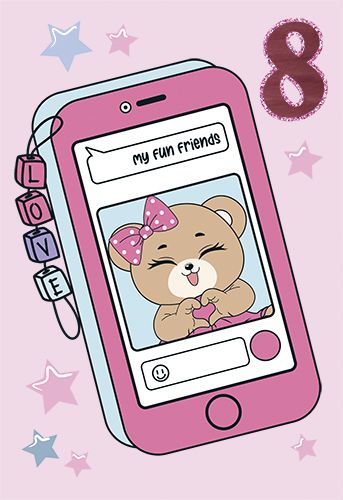 2-osainen onnittelukortti  8v