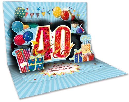 2-osainen onnittelu 40v