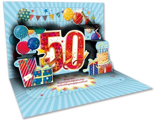 2-osainen onnittelu 50v