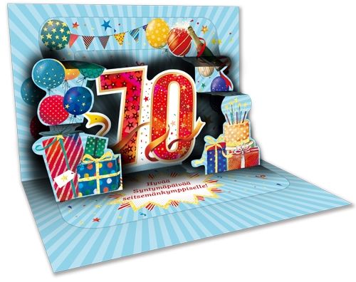 2-osainen onnittelu 70v