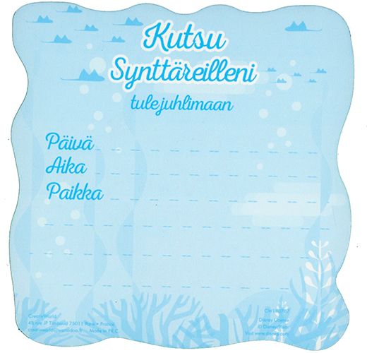 Kutsukortti Disney Nemo